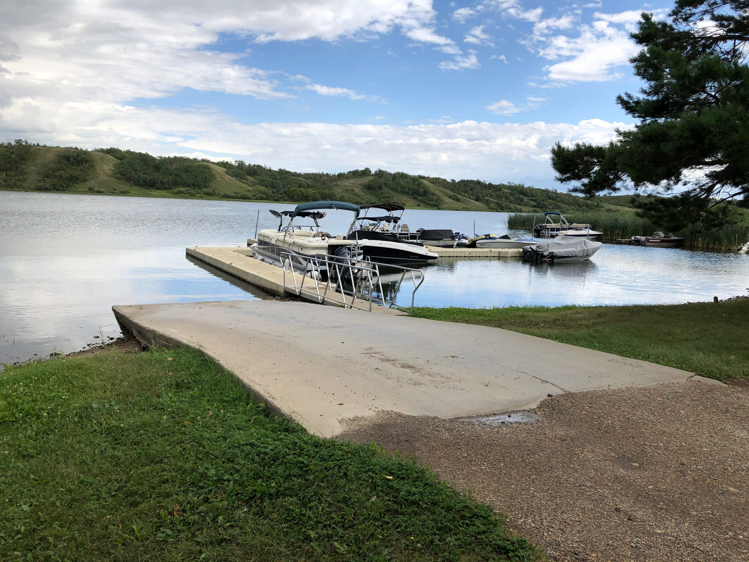 Boat launch on lake